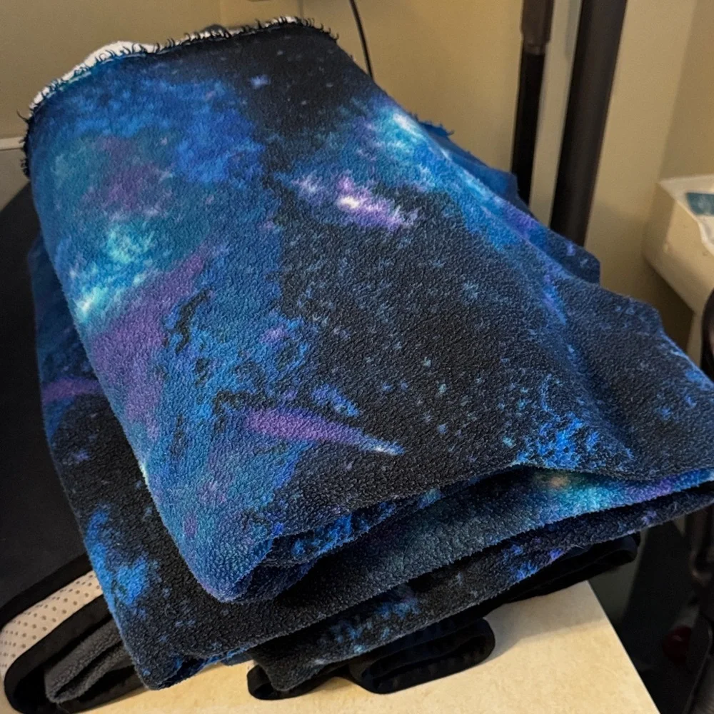 Small Pets Bedding Fleece Blanket - Blue Galaxy Print- Guinea pig cage liner